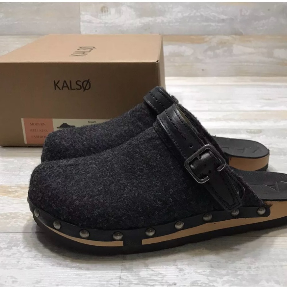 Kalso Black Wool Clogs